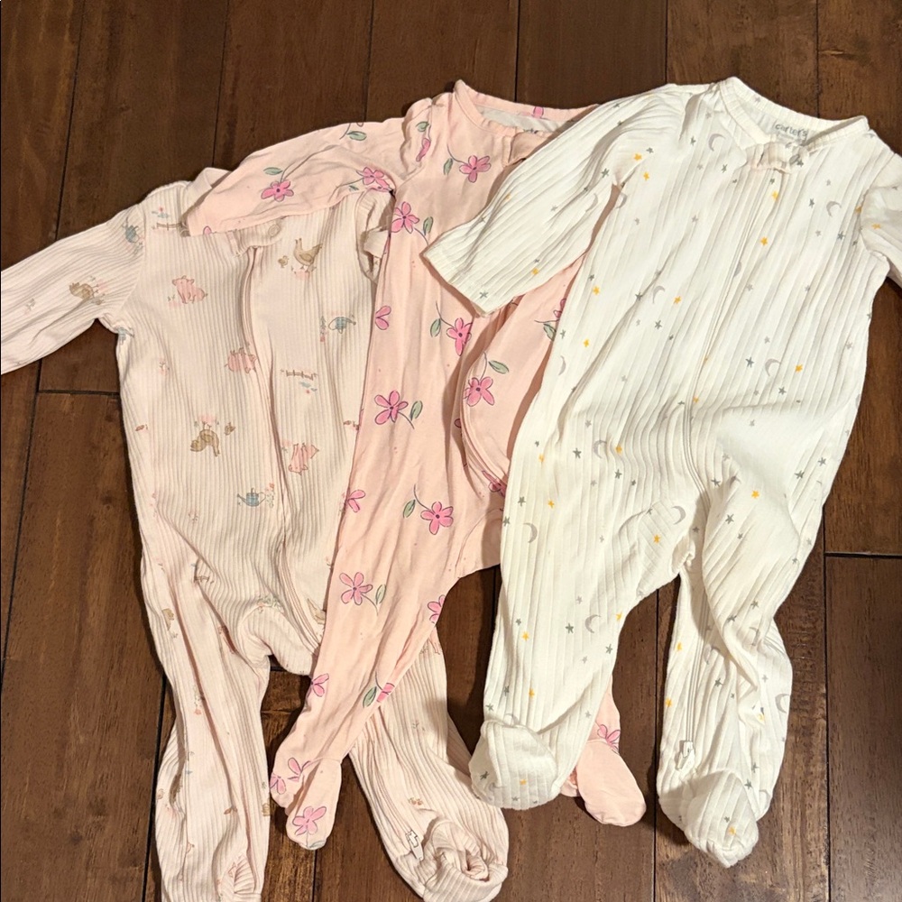 Charming Kids Footies in Pink and White